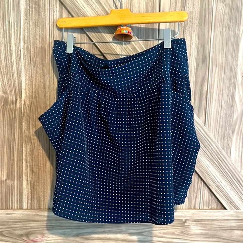 Polkadot Mini Skirt with Pockets Navy